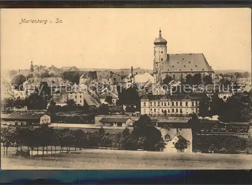 Marienberg Erzgebirge Teilansicht Kirche Kat. Marienberg