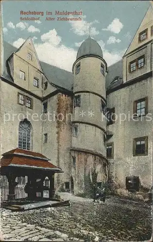 Rochsburg Schlosshof Alter Ziehbrunnen Kat. Lunzenau