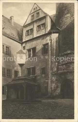 Rochsburg Innerer Hof der Rochsburg mit Brunnen Schloss Nr 8 Kat. Lunzenau