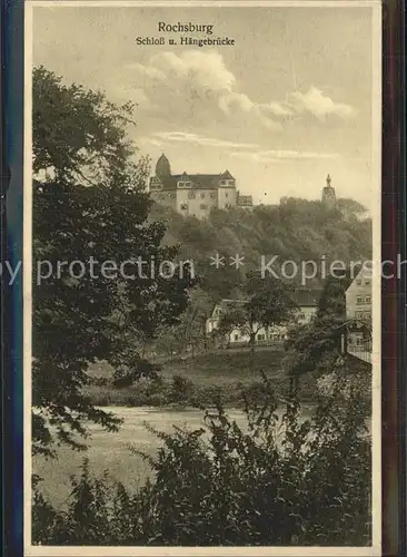 Rochsburg Schloss Haengebruecke Mulde Kat. Lunzenau