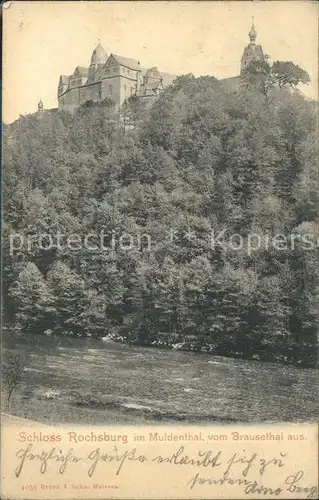 Rochsburg Schloss im Muldental vom Brausetal aus Kat. Lunzenau
