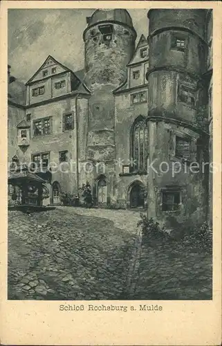 Rochsburg Schlosshof mit Ziehbrunnen Kat. Lunzenau