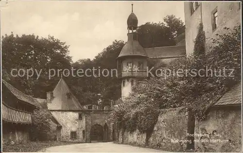 Rochsburg Schloss Wehrgang mit Waechterturm Trinks Postkarte Kat. Lunzenau