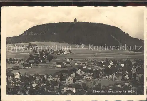 Baerenstein Annaberg Buchholz Panorama Blick zum Baerenstein mit Aussichtsturm Kat. Baerenstein