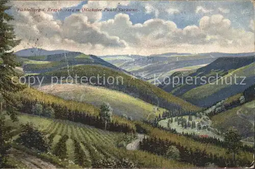 Oberwiesenthal Erzgebirge Panorama mit Fichtelberg Kat. Oberwiesenthal