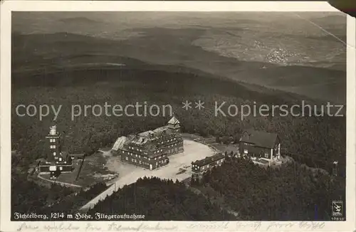 Oberwiesenthal Erzgebirge Fichtelberg Berghaus Wetterwarte Fliegeraufnahme Kat. Oberwiesenthal