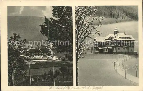 Oberwiesenthal Erzgebirge Sporthotel Wintersportplatz Kupfertiefdruck Kat. Oberwiesenthal