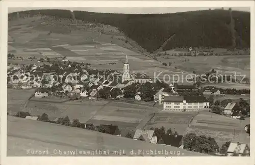 Oberwiesenthal Erzgebirge Gesamtansicht mit Fichtelberg Kat. Oberwiesenthal