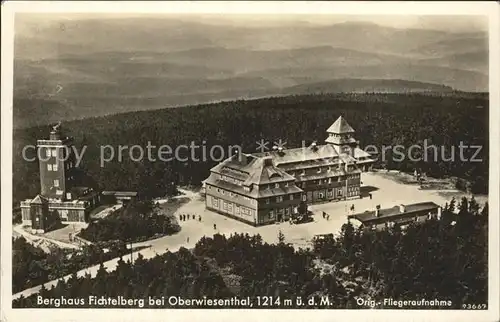 Oberwiesenthal Erzgebirge Berghaus Fichtelberg Original Fliegeraufnahme Kat. Oberwiesenthal