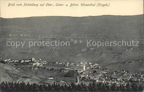 Oberwiesenthal Erzgebirge Panorama Blick vom Fichtelberg Kat. Oberwiesenthal