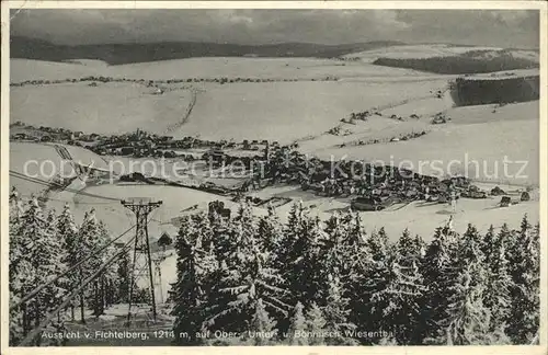 Oberwiesenthal Erzgebirge Aussicht vom Fichtelberg Winterpanorama Kat. Oberwiesenthal