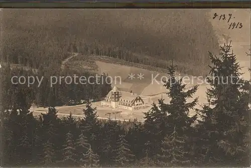 Unterwiesenthal Rotes Vorwerk Blick vom Fichtelberg Kat. Oberwiesenthal