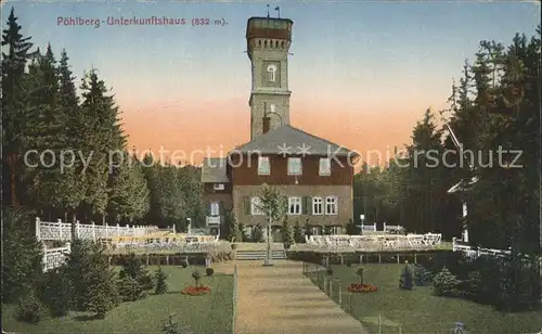 Annaberg Buchholz Erzgebirge Aussichtsturm und Unterkunftshaus auf dem Poehlberge Kat. Annaberg