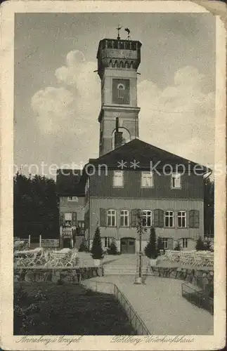 Annaberg Buchholz Erzgebirge Turm und Unterkunftshaus auf dem Poehlberg Kat. Annaberg