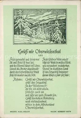 Oberwiesenthal Erzgebirge Panorama Liedtext Kat. Oberwiesenthal