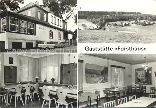 Lengefeld Erzgebirge Gaststaette Forsthaus Gastraum Speisesaal Kat. Lengefeld Erzgebirge