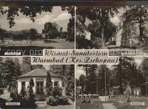 Warmbad Wolkenstein Wismut Sanatorium Schwimmbad Kur und Badehaus Quelle Konzertplatz Kat. Wolkenstein