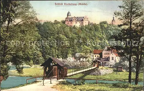 Rochsburg Schloss Rochsburg an der Mulde Haengebruecke Kat. Lunzenau
