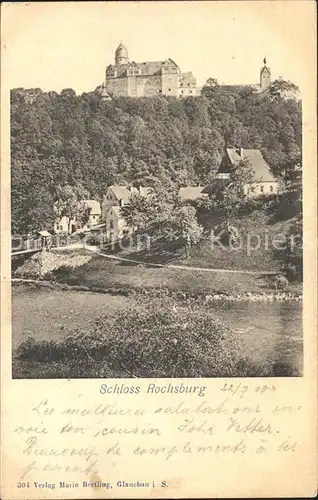 Rochsburg Schloss Rochsburg an der Mulde mit Haengebruecke Kat. Lunzenau