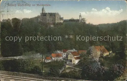 Rochsburg Schloss Rochsburg an der Mulde mit Haengebruecke Kat. Lunzenau
