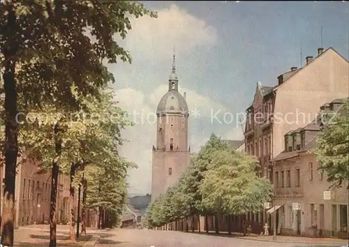 Annaberg Buchholz Erzgebirge Grosse Kirchgasse mit St Annenkirche Kat. Annaberg