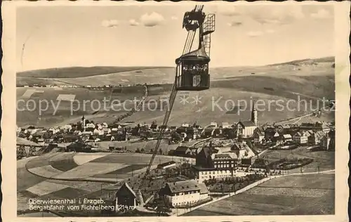 Oberwiesenthal Erzgebirge mit Fichtelberg Schwebebahn Kat. Oberwiesenthal