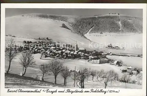 Oberwiesenthal Erzgebirge mit Fichtelberg Skigelaende Kat. Oberwiesenthal