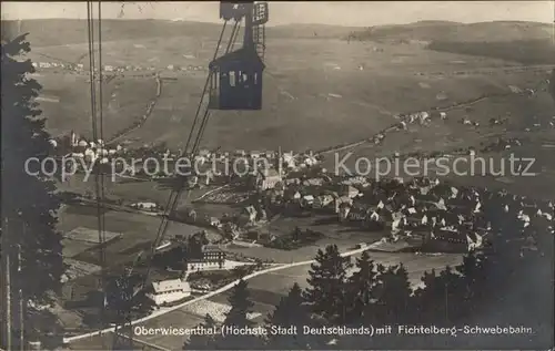 Oberwiesenthal Erzgebirge mit Fichtelberg Schwebebahn Kat. Oberwiesenthal