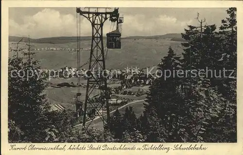 Oberwiesenthal Erzgebirge mit Fichtelberg Schwebebahn Kat. Oberwiesenthal