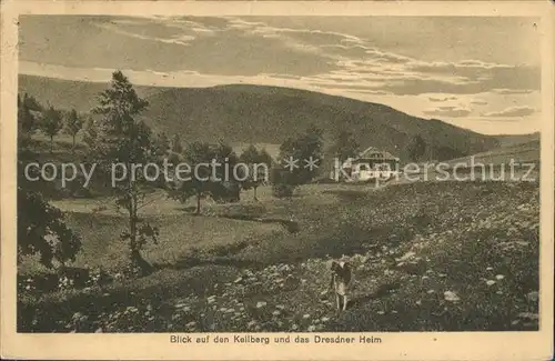 Oberwiesenthal Erzgebirge Blick auf Keilberg und das Dresdner Heim Kat. Oberwiesenthal