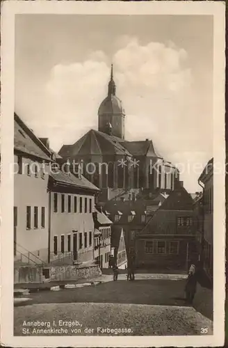 Annaberg Buchholz Erzgebirge St Annenkirche von der Faerbegasse Kat. Annaberg