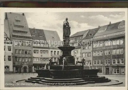 Freiberg Sachsen Brunnendenkmal des Stadtgruenders Kat. Freiberg