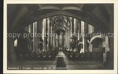 Annaberg Buchholz Erzgebirge St Annenkirche Inneres Kat. Annaberg