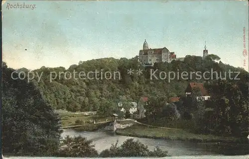 Rochsburg Schloss Rochsburg mit Haengebruecke Kat. Lunzenau