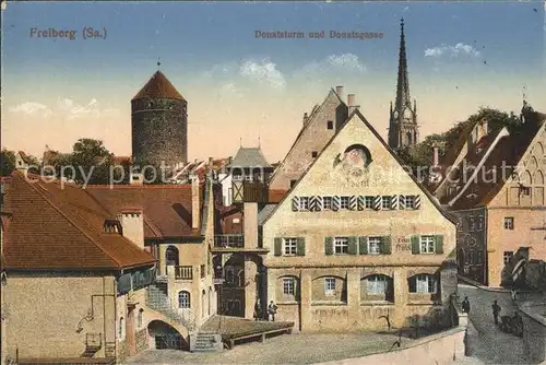 Freiberg Sachsen Donatsturm mit Donatsgasse Kat. Freiberg