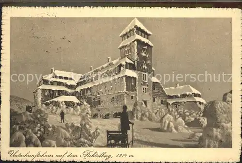 Fichtelberg Oberwiesenthal Unterkunftshaus im Winter Kat. Oberwiesenthal