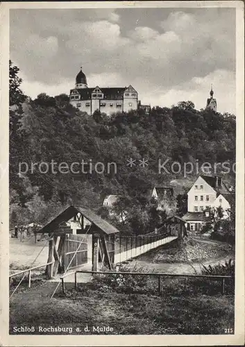 Rochsburg Schloss Rossburg an der Mulde mit Haengebruecke Kat. Lunzenau