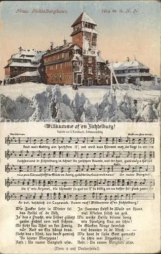 Oberwiesenthal Erzgebirge Neues Fichtelberghaus Lied Kat. Oberwiesenthal