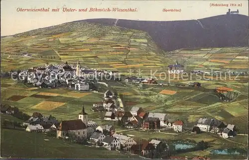 Oberwiesenthal Erzgebirge Unter  und Boehmisch  Wiesenthal Kat. Oberwiesenthal