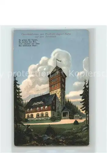 Baerenstein Annaberg Buchholz Unterkunftshaus mit Friedrich August Turm Kat. Baerenstein
