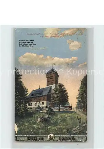 Baerenstein Annaberg Buchholz Unterkunftshaus mit Friedrich August Turm Kat. Baerenstein