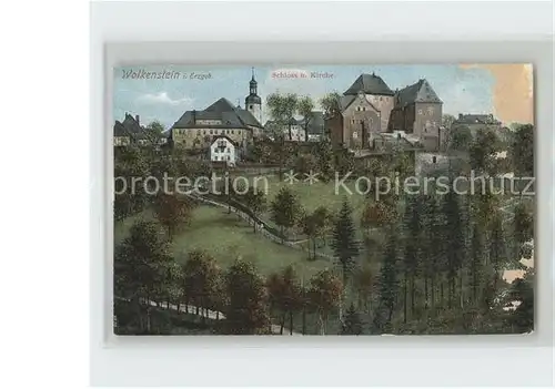 Wolkenstein Erzgebirge Schloss und Kirche Kat. Wolkenstein