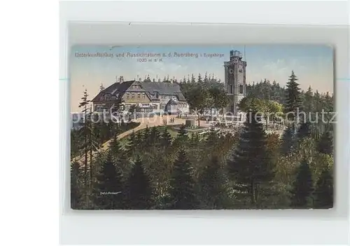 Auersberg Wildenthal Unterkunftshaus mit Aussichtsturm Kat. Eibenstock