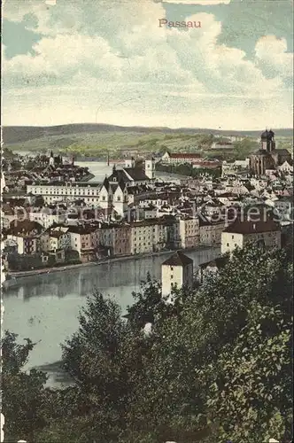 Passau Teilansicht mit Kirche Kat. Passau