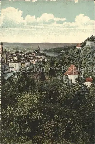 Passau Teilansicht mit Kirche  Kat. Passau