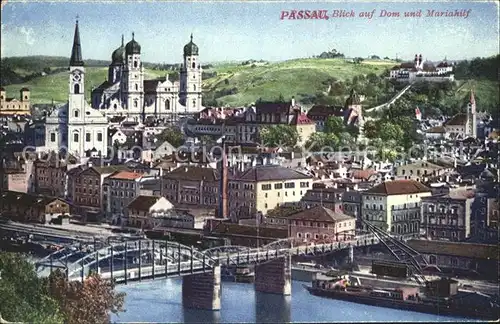 Passau Blick auf Dom und Mariahilf Kat. Passau