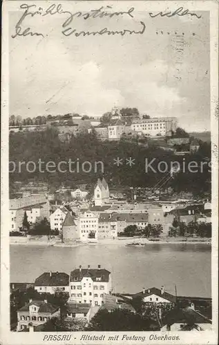 Passau Altstadt mit Festung und Oberhaus  Kat. Passau