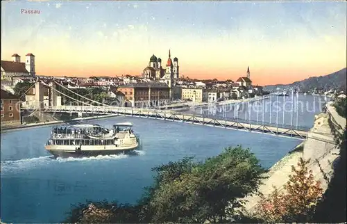 Passau Bruecke Dampfer  Kat. Passau