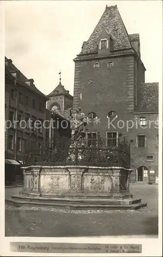 Regensburg Gerechtigkeitsbrunnen Haidplatz Kat. Regensburg