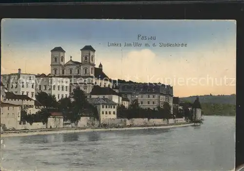 Passau Linkes Inn  Ufer Studienkirche Kat. Passau